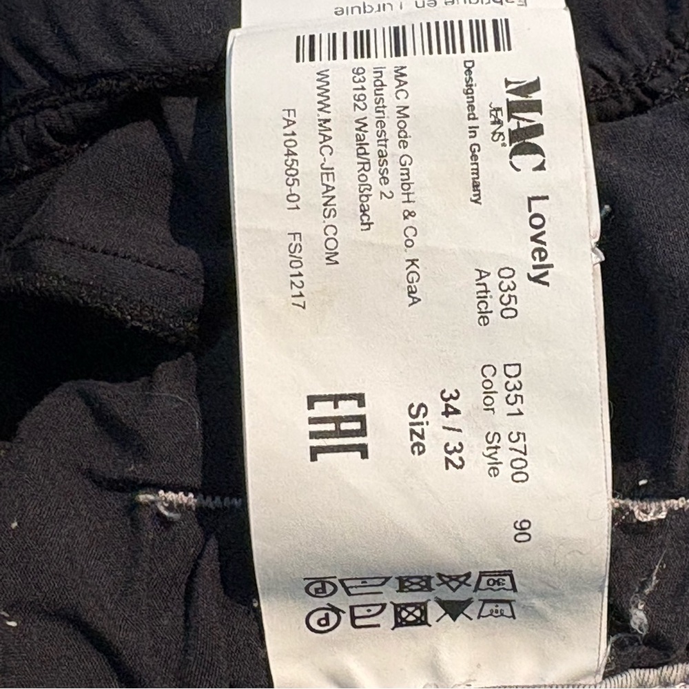 MAC Jeans Light Grey Lovely Straight Leg Jean 34/32 - Picture 7 of 7